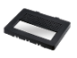 Plateau rectangulaire noir avec partie perforée et centre ouvert