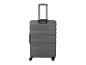 Valise de voyage grise avec poignée télescopique et quatre roulettes