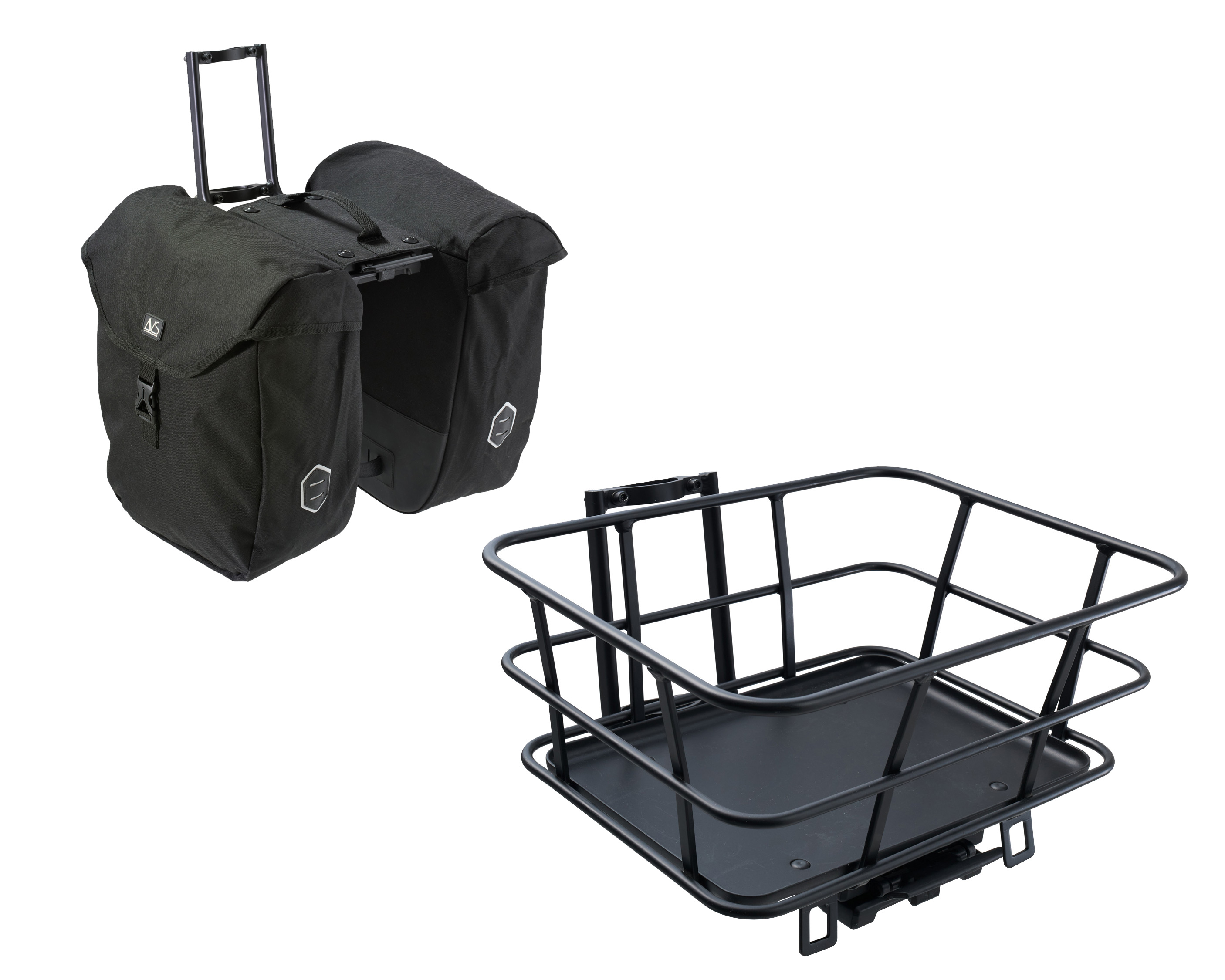 Porte-bagages avant et panier pour vélo électrique ou sacoche double