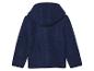Manteau en laine bleu marine à capuche pour enfant.