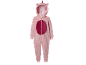 Combinaison rose pour enfant avec capuche, corne de licorne et oreilles