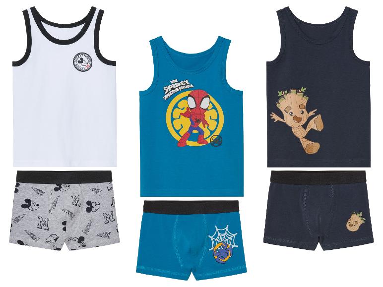 Ensemble de débardeurs et caleçons pour garçon : Mickey, Spiderman et Groot.