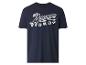 T-shirt bleu marine avec imprimé blanc de super-héros et texte « The Avengers ».