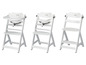 Trois chaises hautes blanches Safety 1st avec différentes fonctions