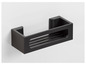 Étagère de salle de bain noire au design ouvert.