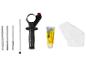 Un ensemble d'accessoires pour outils électriques, comprenant des forets, une poignée auxiliaire et du lubrifiant.