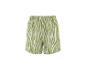 Short femme à motif zèbre vert et blanc