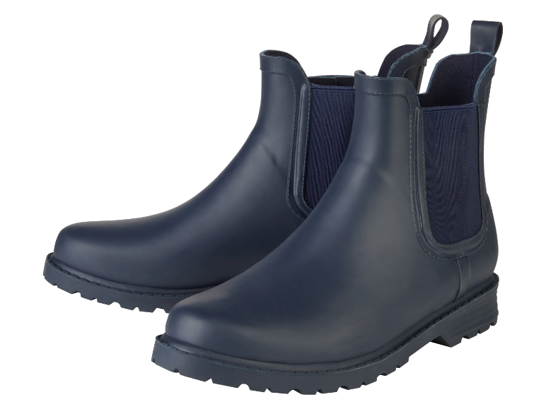 Paire de bottes de pluie bleu marine style Chelsea.