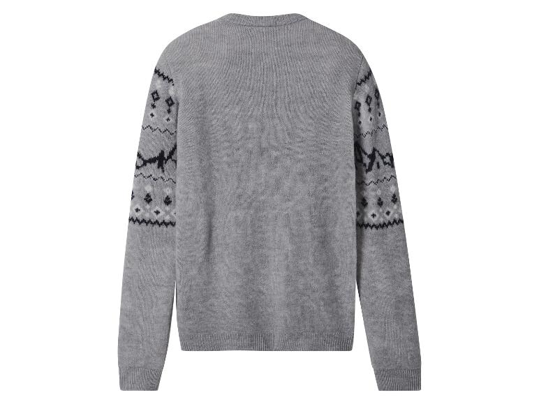 Pull gris avec motif Fair Isle sur les manches