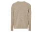 Pull en maille beige à manches longues.
