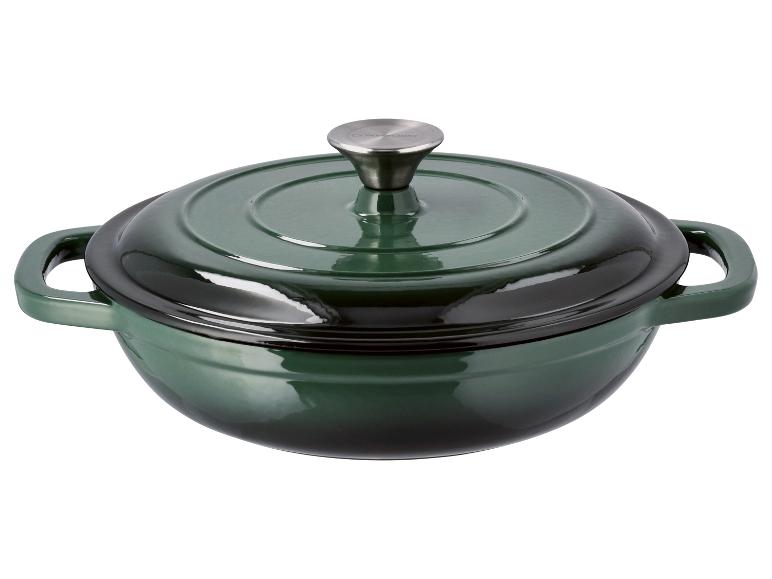 Cocotte en fonte verte Silvercrest avec couvercle.