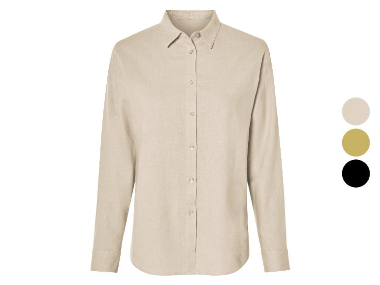 Chemise en lin beige ; disponible en plusieurs couleurs.