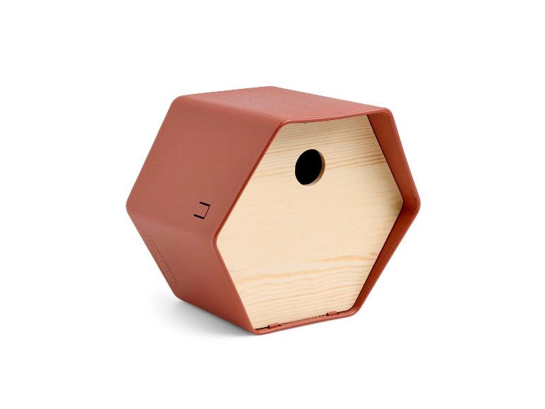 Nichoir hexagonal en bois et terre cuite