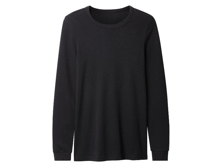 Un t-shirt noir à manches longues avec un col rond.