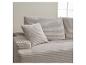 Housse de canapé en velours côtelé beige avec coussins assortis