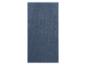 Serviette de bain bleue avec motif à rayures diagonales.