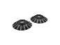Deux brosses noires et grises, conçues pour les machines de nettoyage.