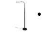 Lampe sur pied LED noire à bras incurvé.