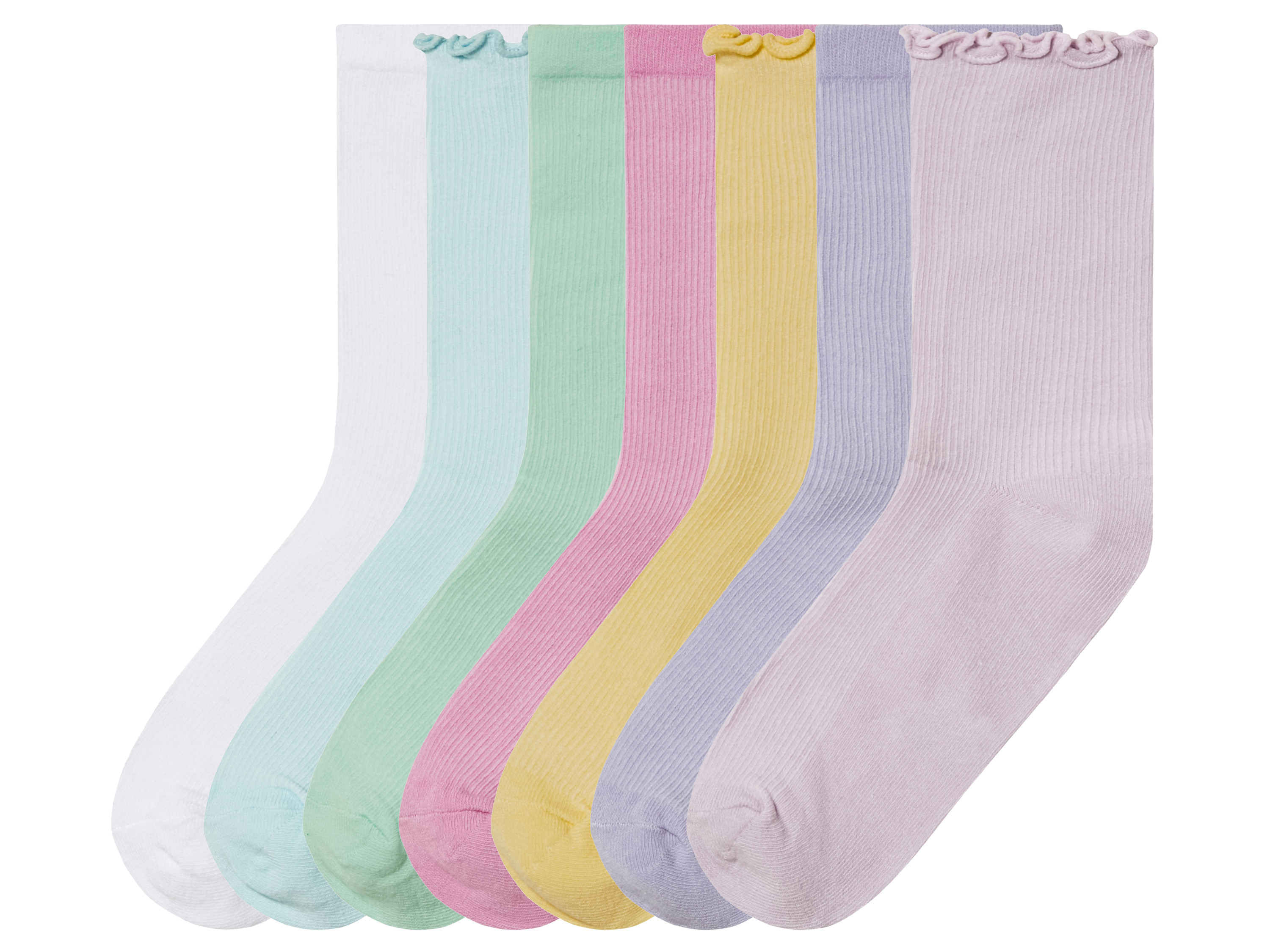 pepperts!® Lot de 7 paires de chaussettes fille (31-34, jaune/rose/bleu)