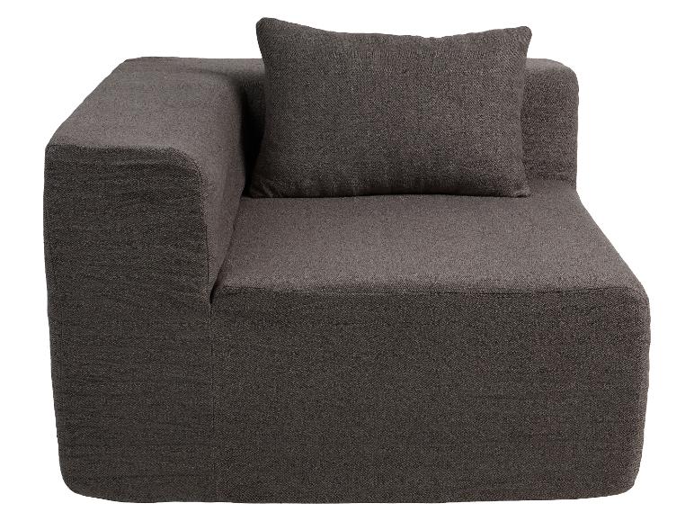 Canapé d'angle gris foncé avec coussin
