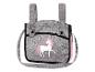 Un sac à bandoulière gris avec un imprimé licorne rose