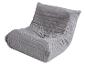 Fauteuil de relaxation gris avec revêtement en velours côtelé