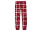 Pantalon de pyjama à carreaux rouges.