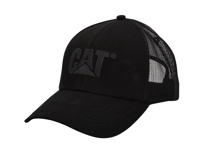 Casquette noire en maille avec logo brodé sur le devant