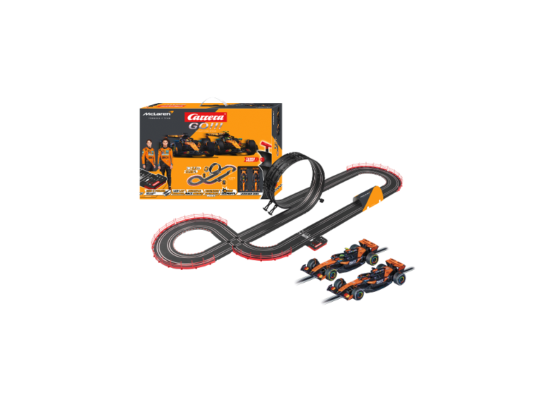 Circuit de course CARRERA McLaren Racing avec deux voitures de Formule 1 et un looping.