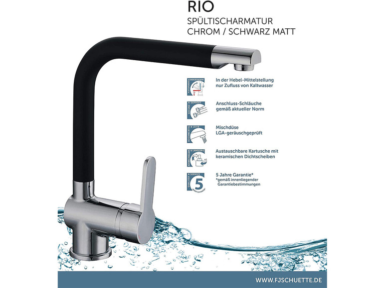 Aller en mode plein écran : Schütte Mitigeur robinet de cuisine RIO, avec bec rétractable - Image 41