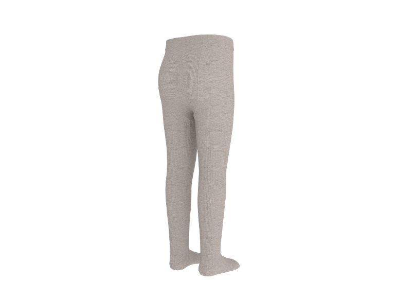 Collants côtelés pour enfants de couleur beige clair