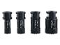 Quatre forets diamantés noirs, 18mm, 22mm, 27mm et 35mm.