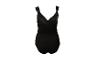 Maillot de bain une pièce noir texturé avec bretelles réglables, vue arrière.