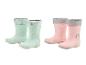 Deux paires de bottes en caoutchouc pour enfants avec fourrure.