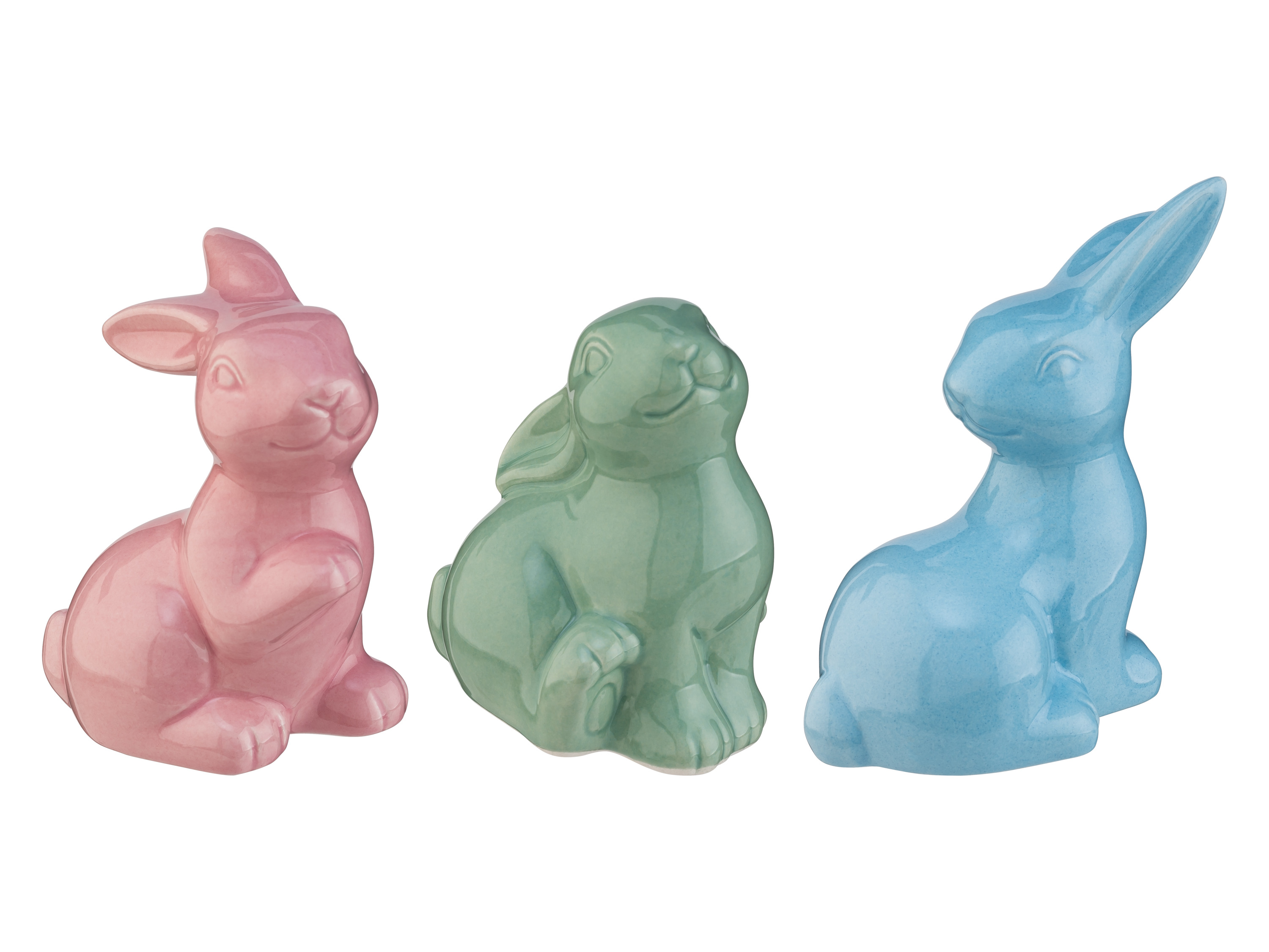 LIVARNO home Figurines décoratives (Set de 3 lapins multicolores)