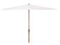Parasol de jardin rectangulaire blanc avec mât en bois et mécanisme à manivelle