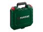 Boîte à outils verte Parkside avec poignée.