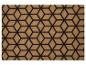 Tapis avec motif géométrique de cubes 3D dans les tons marron et noir.