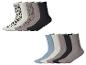 Dix paires de chaussettes, cinq à motifs léopard et cinq unies, dans des tons neutres.