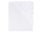 Drap housse blanc avec élastique.