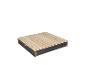 Bac à sable en bois avec couvercle-banc, gris foncé et bois clair.