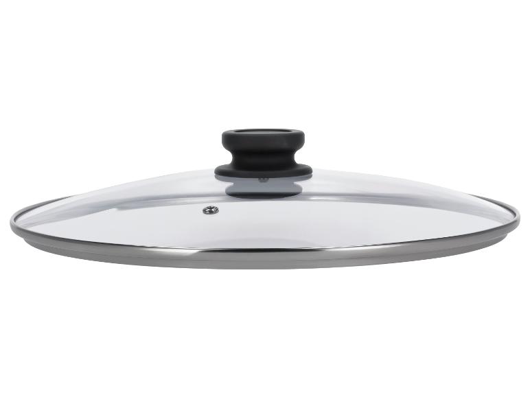 Couvercle en verre pour casserole ou poêle avec poignée noire