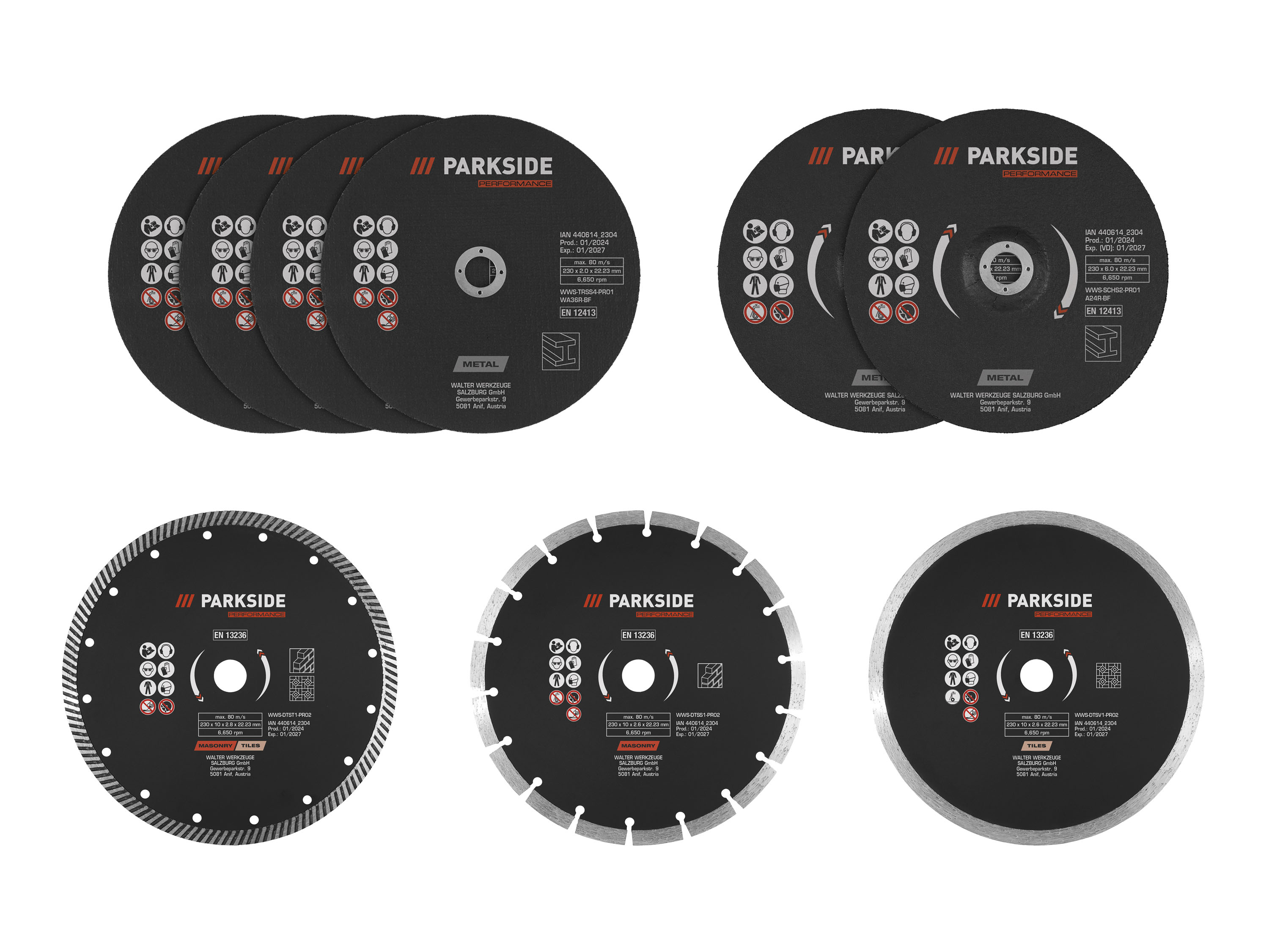 PARKSIDE PERFORMANCE® Disques à tronçonner ou disques à ébarber, Ø 230 mm