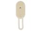 Brosse de massage beige avec picots et poignée.