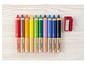 Un jeu de neuf crayons de couleur Crelando avec un taille-crayon