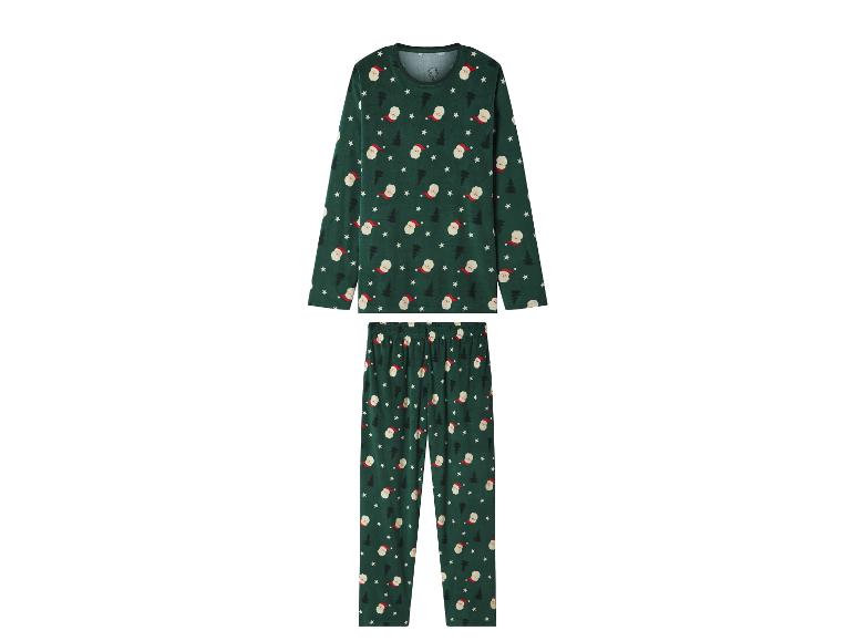 Pyjama de Noël vert avec des Pères Noël et des arbres