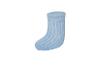 Chaussette de bébé bleu clair à rayures blanches