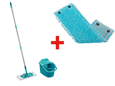 LEIFHEIT Set lave-sol Combi Clean + Set de 2 housses de nettoyage Combi Clean