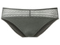 Une culotte grise avec de la dentelle.