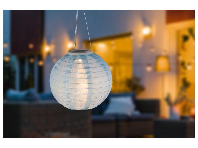 Lanterne solaire suspendue, style papier, éclairage extérieur.